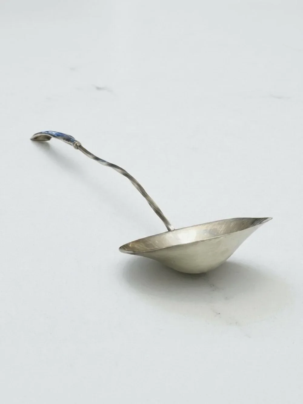 Vintage Silverplate Double Spout Punch Soup Ladle Twisted Handle 16